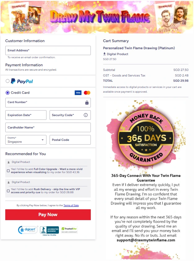 Soulmate Story secure order form